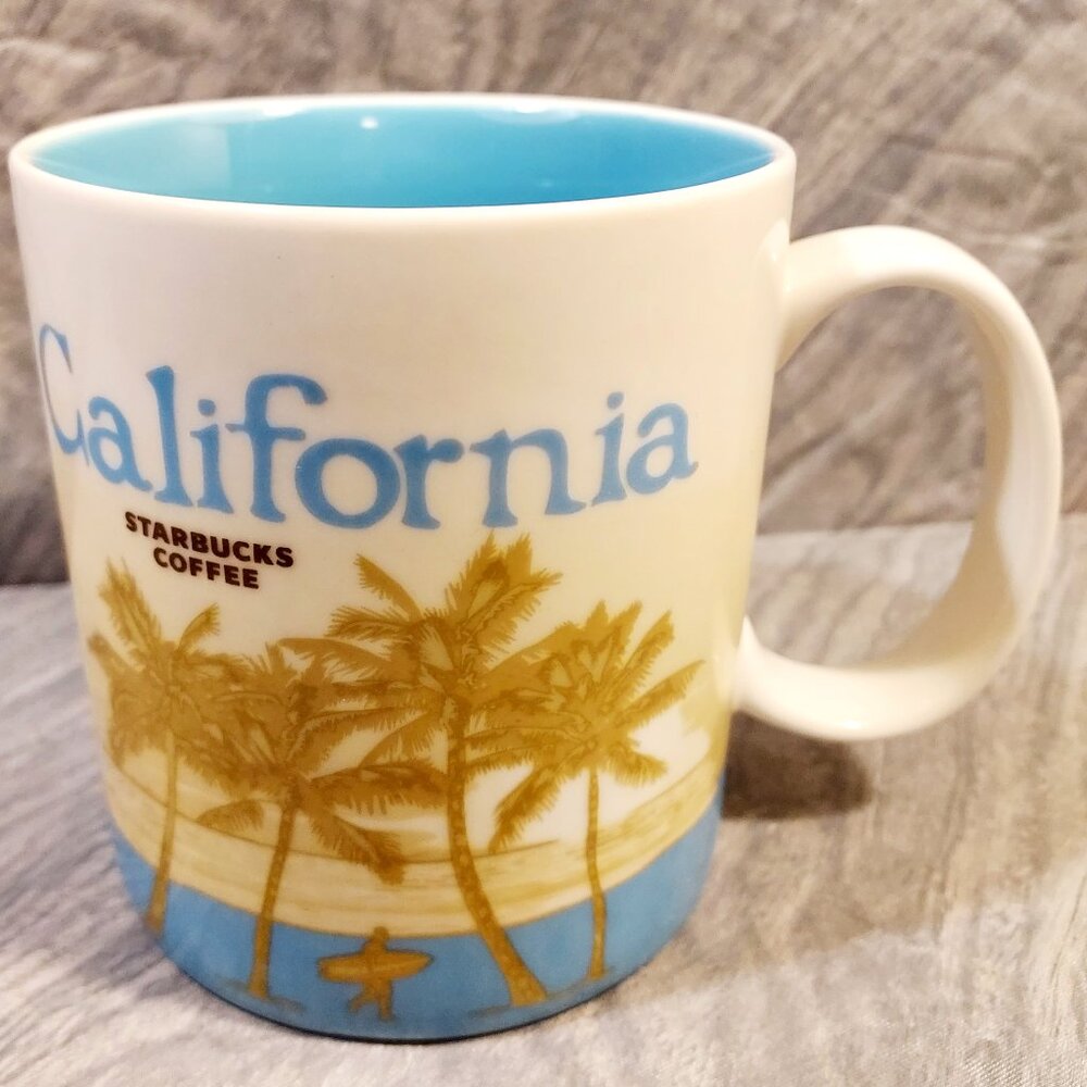 Starbucks Coffee California 2011 Global Icon Cup Mug Collector Series Blue 16 oz